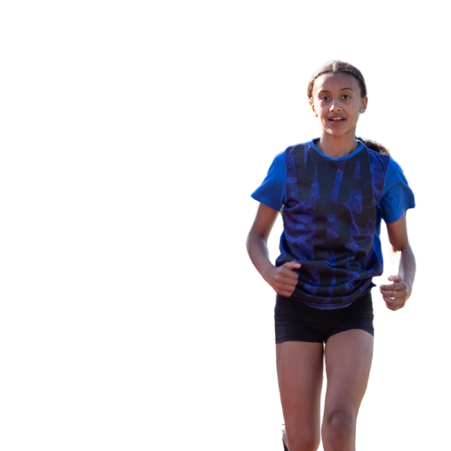 Cut out of girl running