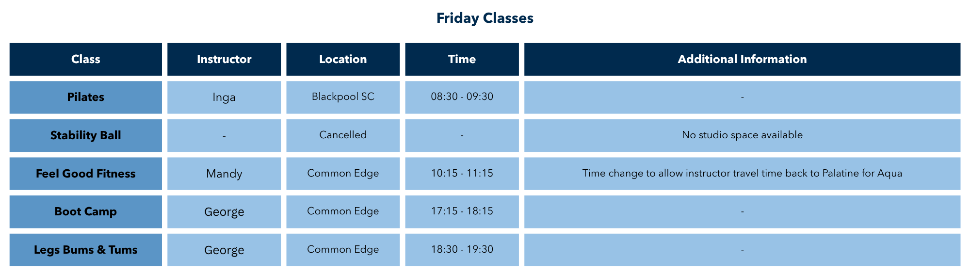 Friday Temporary Classes