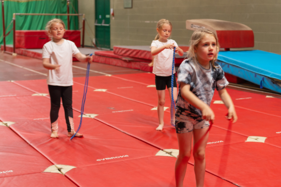 children with a skipping rope